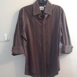 Men's GUESS Brown Dress Shirt Size Medium